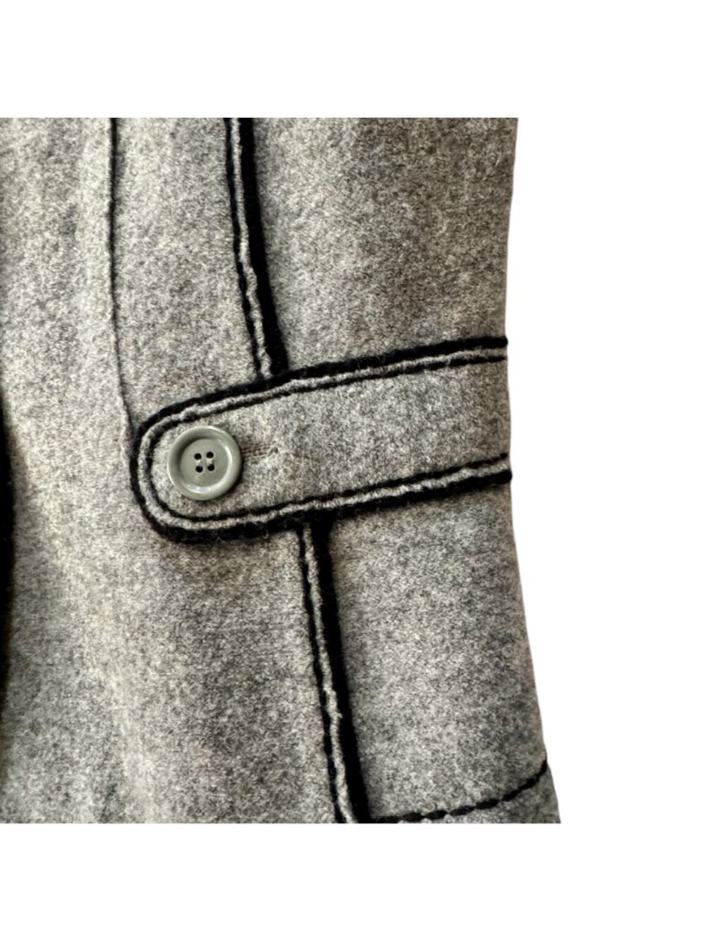 Talbot's Merino Wool Cardigan Jacket Medium Petite Grey Military Dark Academia - Picture 5 of 13